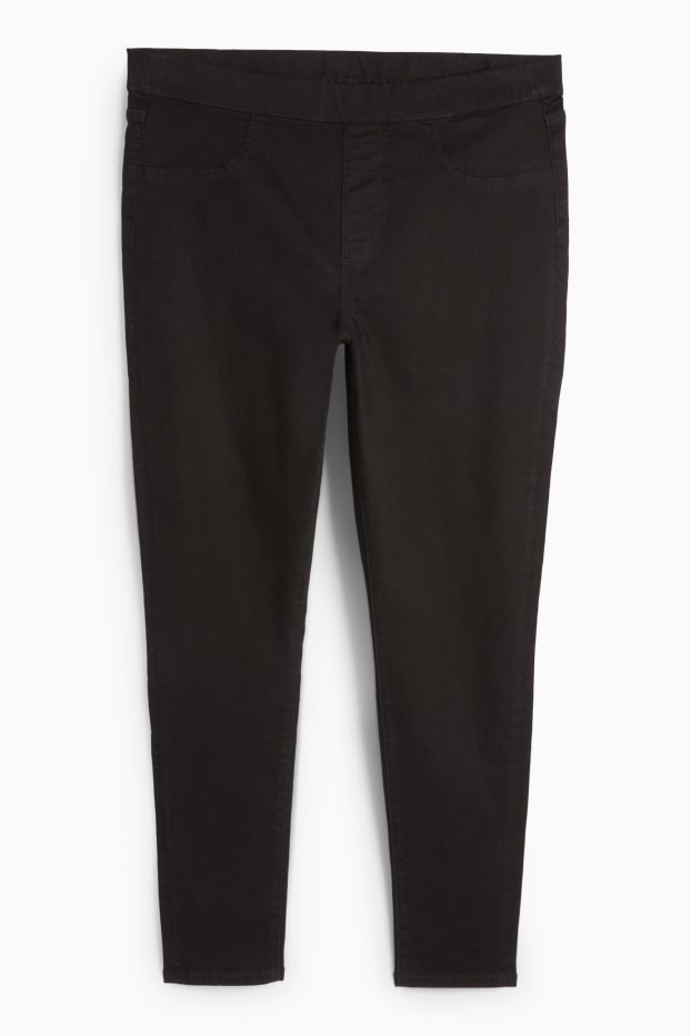 Femei - Jegging jeans - talie medie - negru