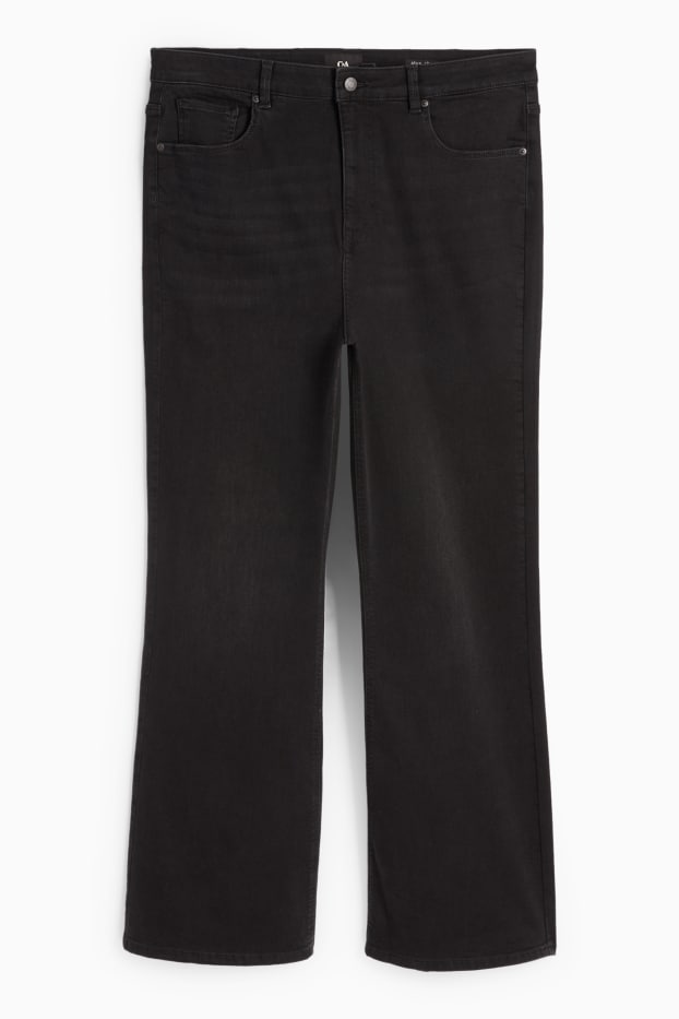 Femei - Flared jeans - talie înaltă - negru