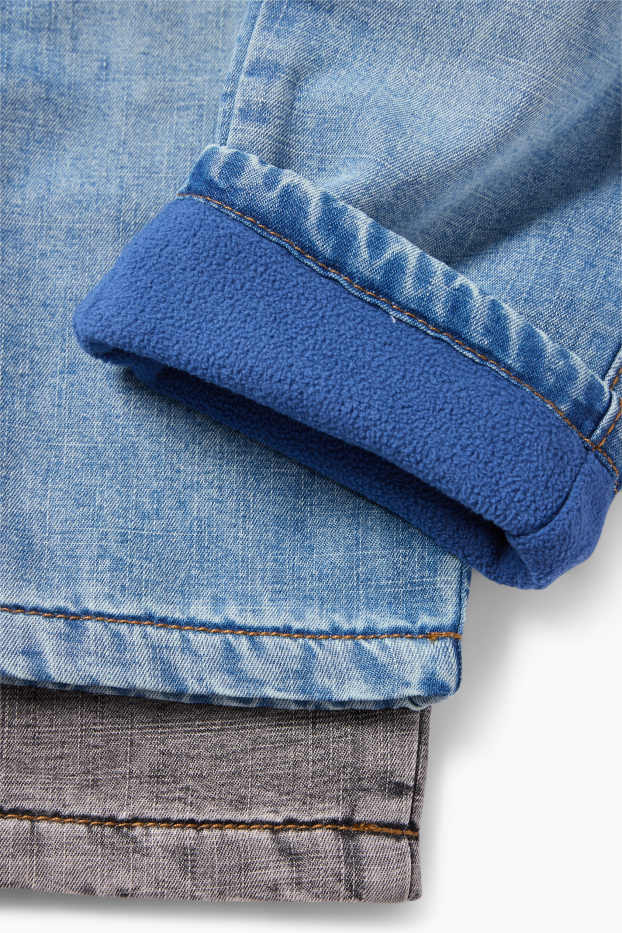 Copii - Băieți - Multipack 2 perechi - relaxed jeans - jeans termoizolanți - albastru / gri
