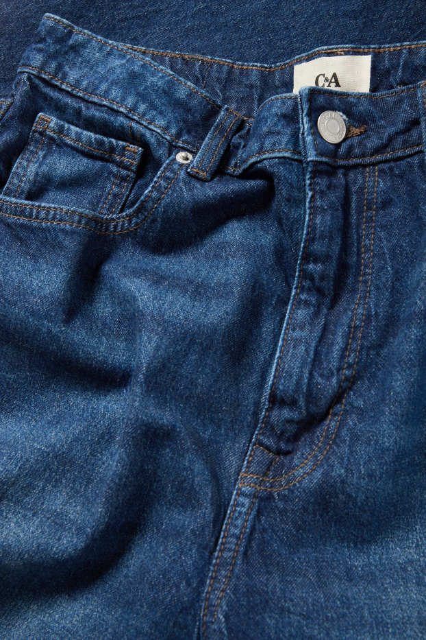 Femei - Wide leg jeans - talie înaltă - denim-albastru