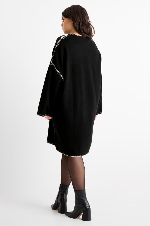 Femei - Rochie din tricot - straight fit - negru