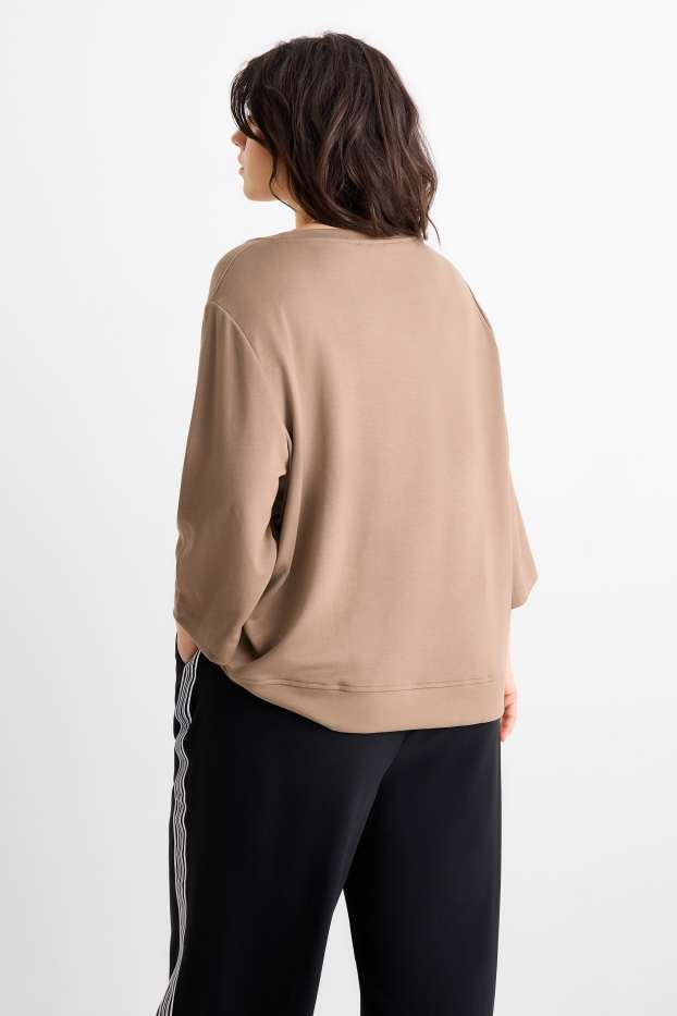 Femei - Tricou cu mânecă lungă - relaxed fit - bej