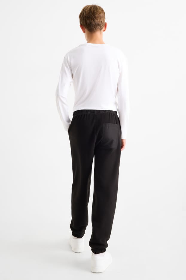 Copii - Băieți - Pantaloni de trening cargo din fleece - negru