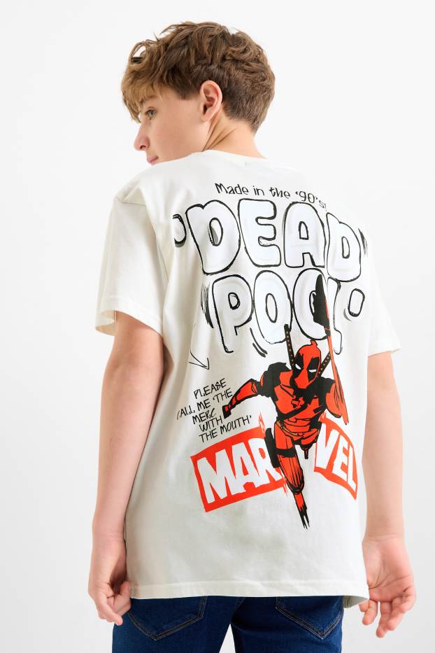 Copii - Băieți - Deadpool - tricou cu mânecă scurtă - alb-crem