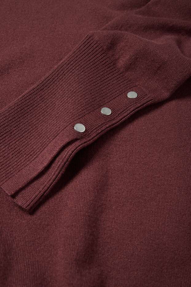 Femei - Pulover din tricot fin - maro