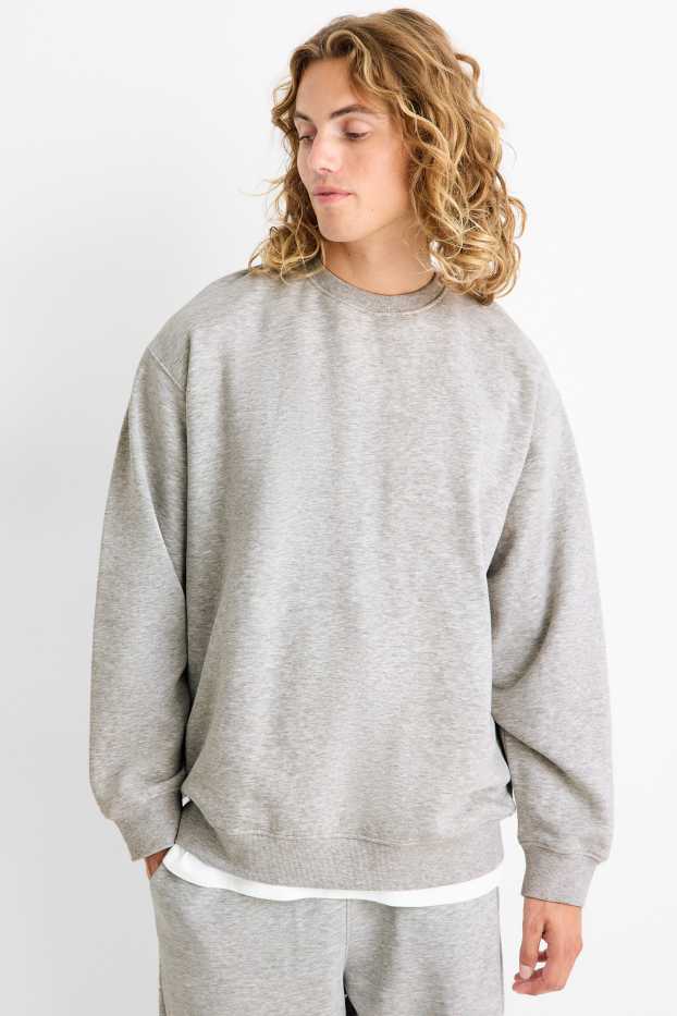 Herren - Oversized-Sweatshirt - hellgrau-melange
