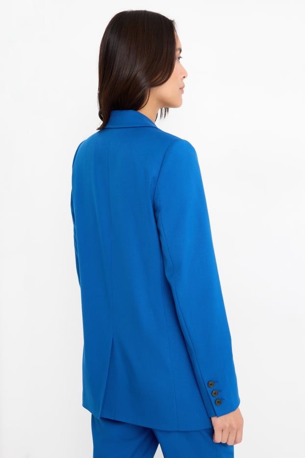 Femei - Blazer lung - regular fit - structurat - albastru