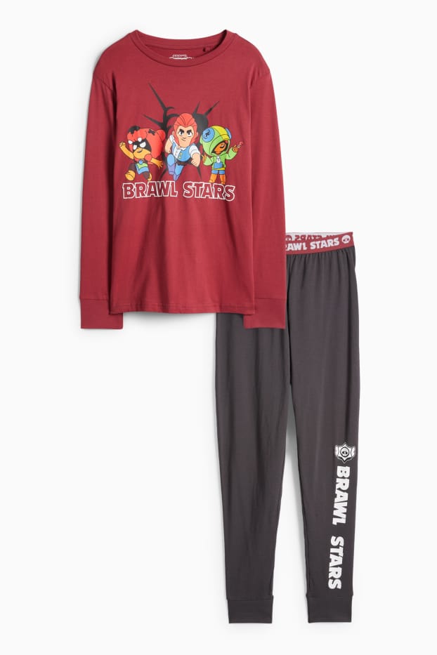 Copii - Băieți - Brawl Stars - pijama - 2 piese - roșu / gri