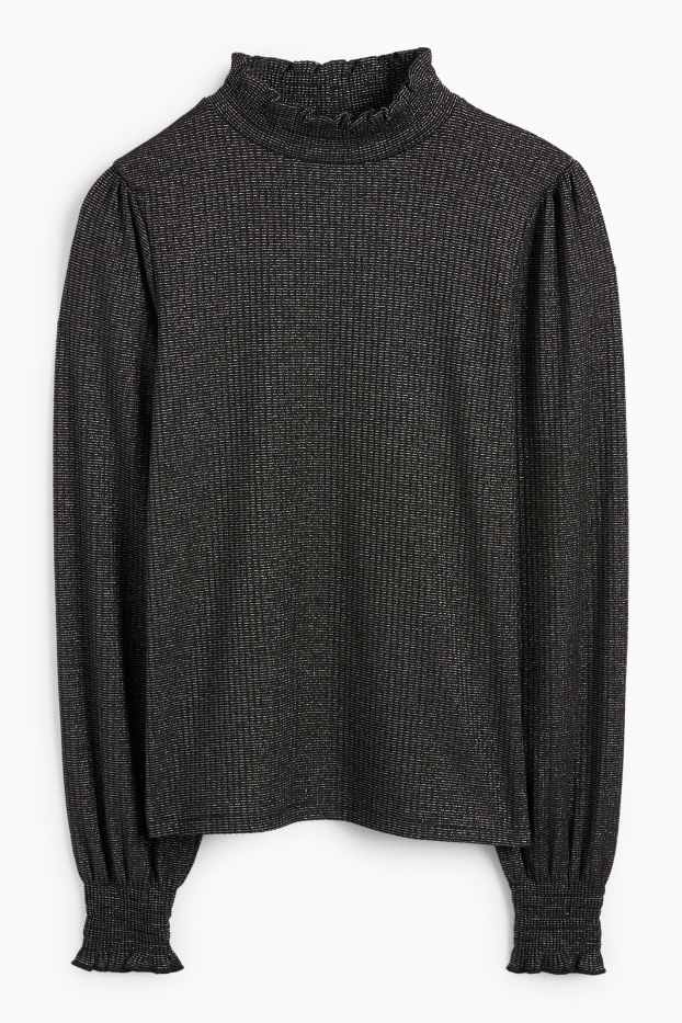 Women - Jumper - ribbed - black