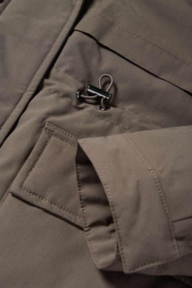 Femei - Parka cu glugă - căptușită - rezistentă la apă - kaki