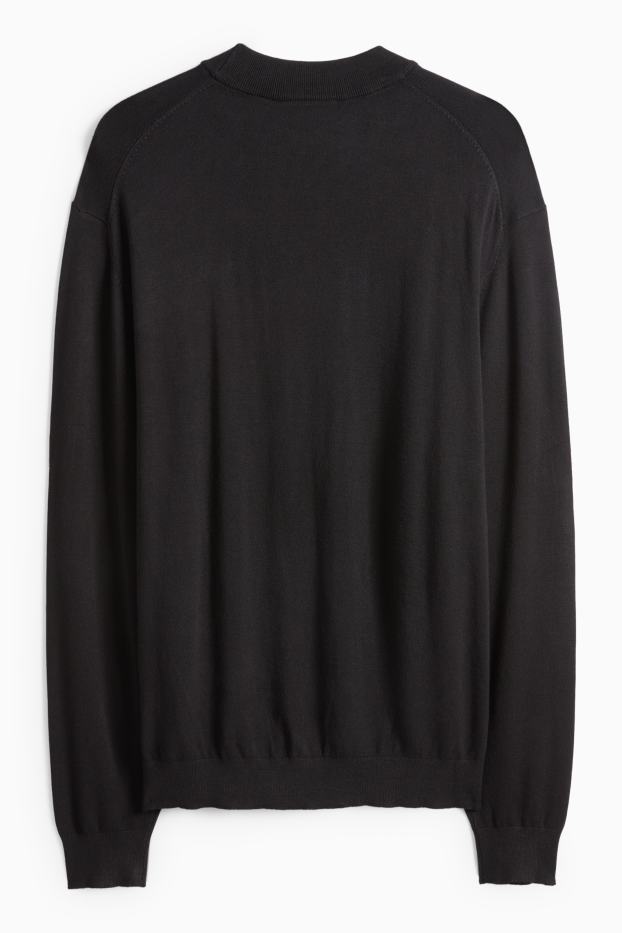 Herren - Feinstrickpullover - schwarz