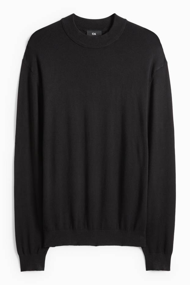 Herren - Feinstrickpullover - schwarz