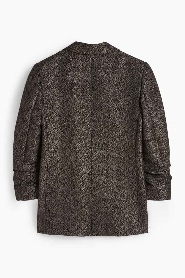 Femei - Blazer office - regular fit - imprimeu de leopard - negru