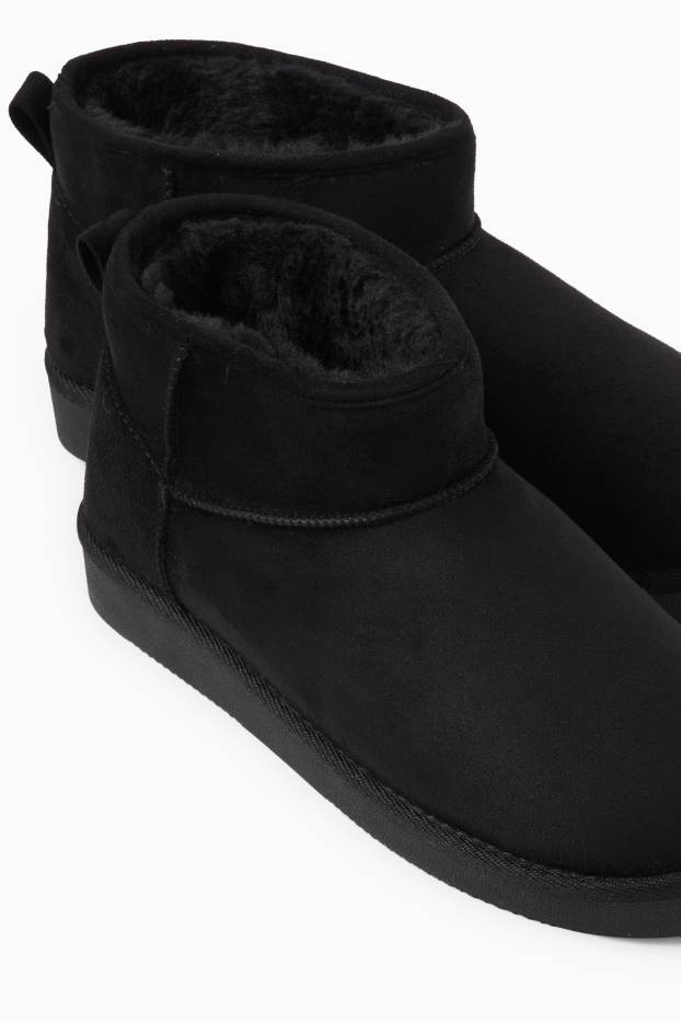 Femei - Botine - imitație de piele întoarsă - negru