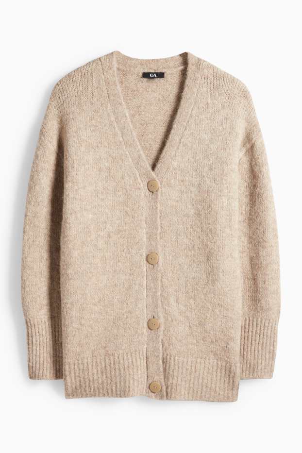 Femei - Cardigan tricotat - bej