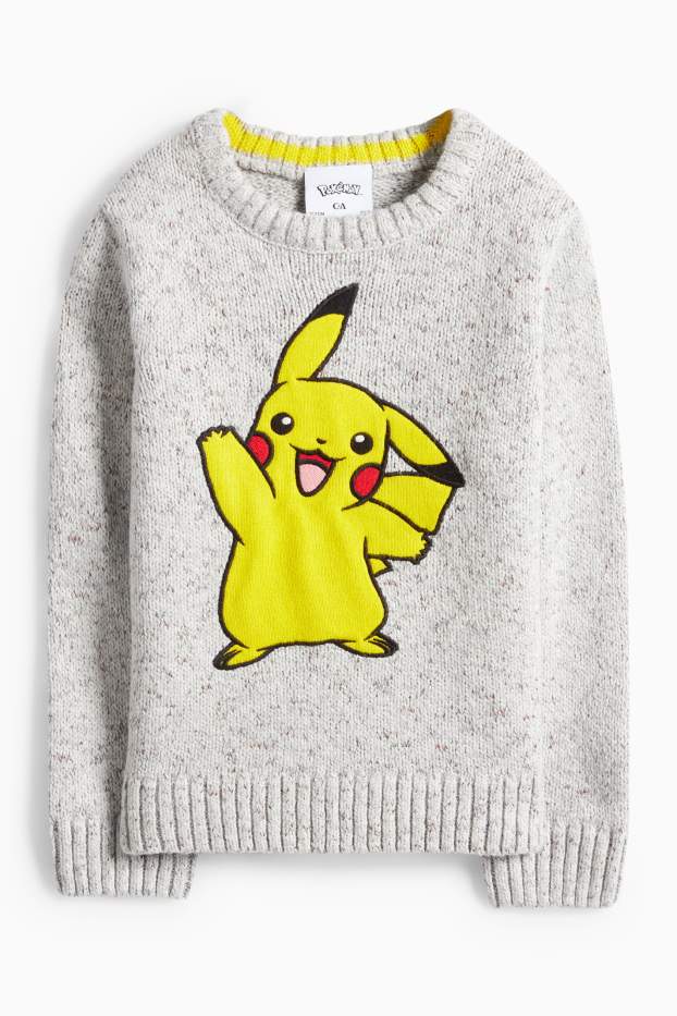 Copii - Băieți - Pokémon - Pikachu - pulover - gri deschis melanj