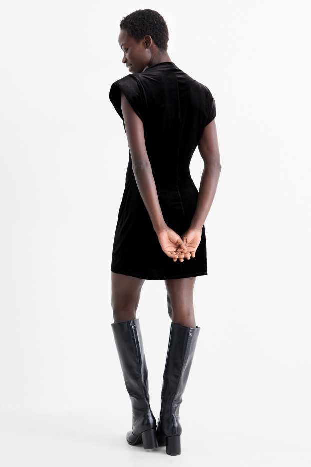 Femei - Rochie bodycon din catifea - negru