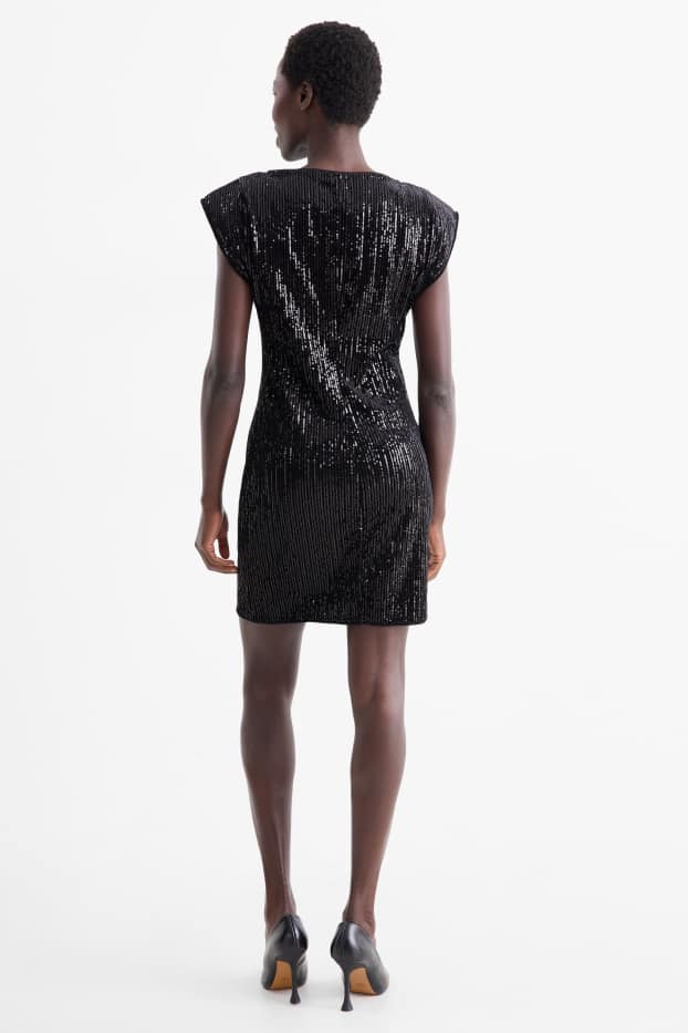 Femei - Rochie bodycon cu paiete - negru