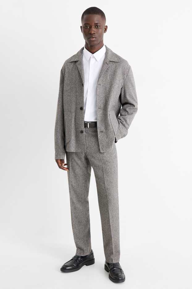 Bărbați - Pantaloni modulari - regular fit - stretch - structurați - gri