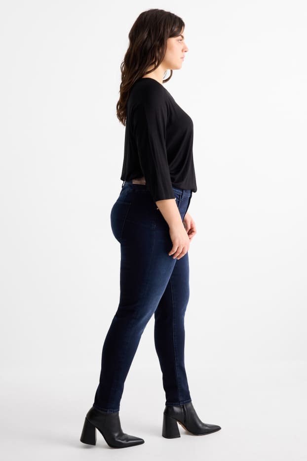 Femei - Skinny jeans - talie medie - jeans modelatori - LYCRA® - denim-albastru închis