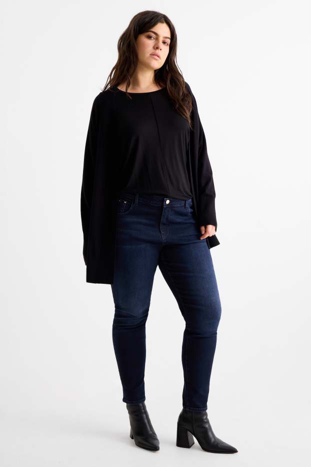 Femei - Skinny jeans - talie medie - jeans modelatori - LYCRA® - denim-albastru închis