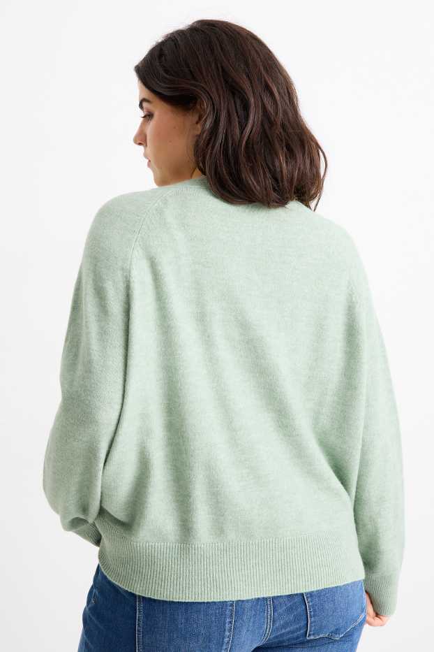 Femei - Cardigan tricotat - verde mentă