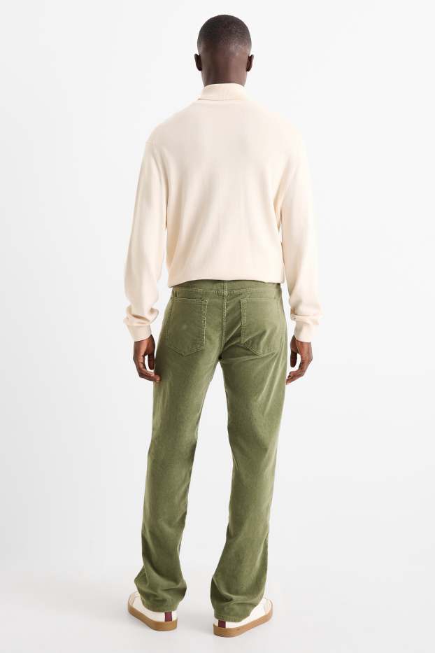 Men - Corduroy trousers - regular fit - green