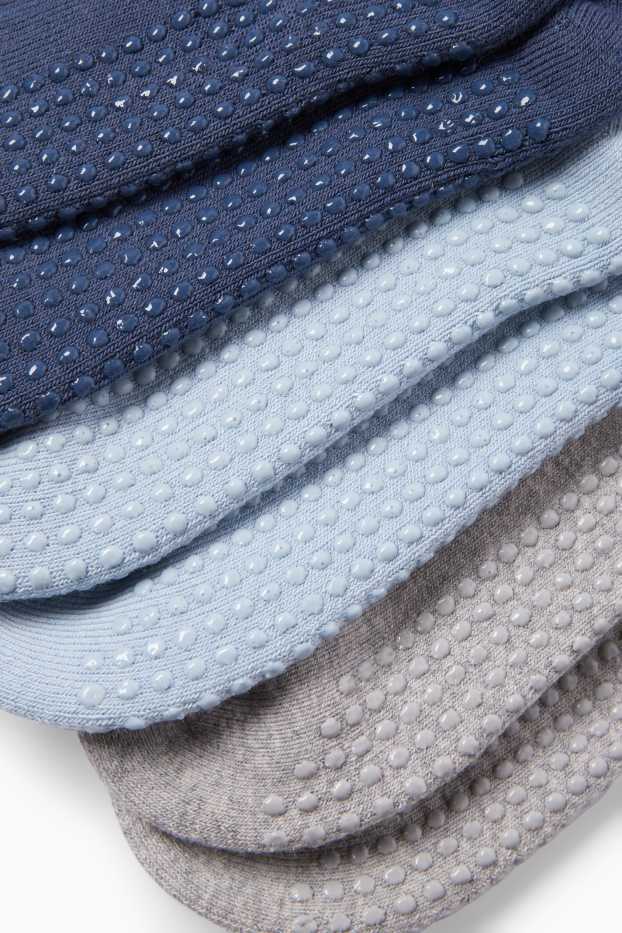 Children Boys - Multipack of 3 - warm non-slip socks - ribbed - dark blue