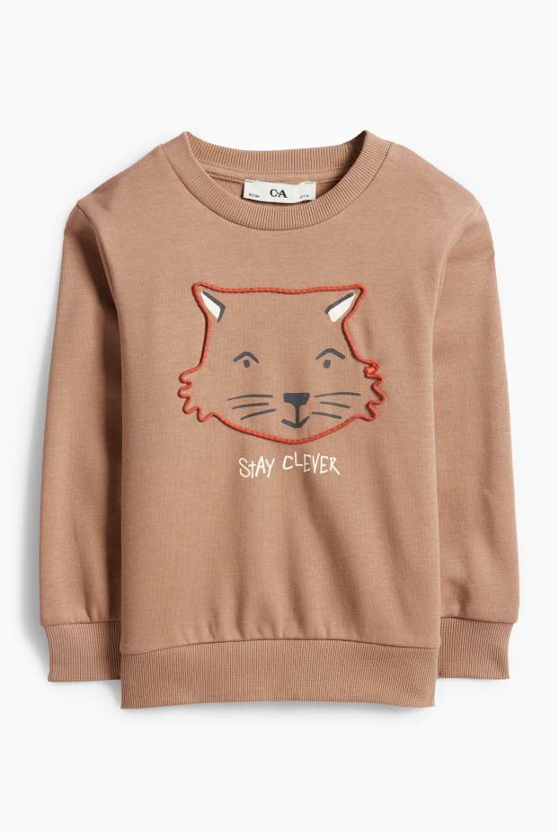 Kinder Buben - Tiger - Sweatshirt - hellbraun