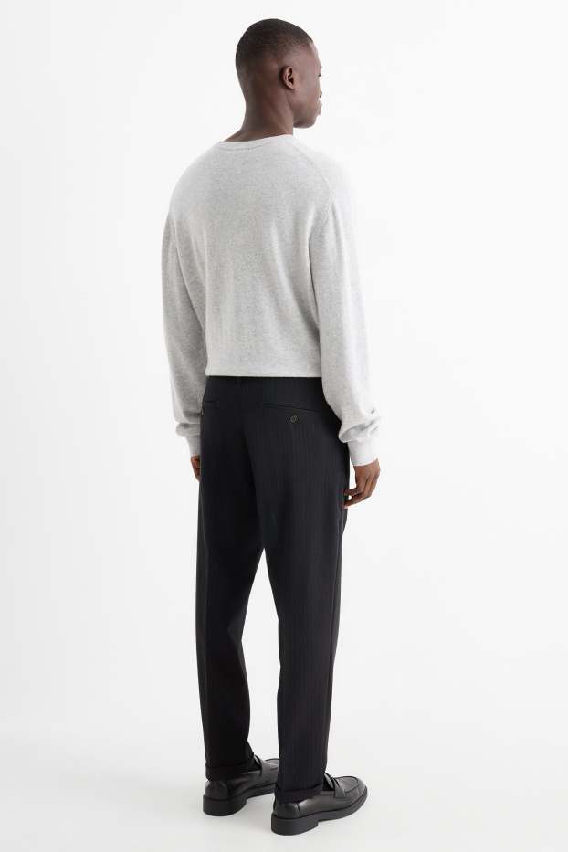 Bărbați - Chino - tapered fit - dungi fine - negru
