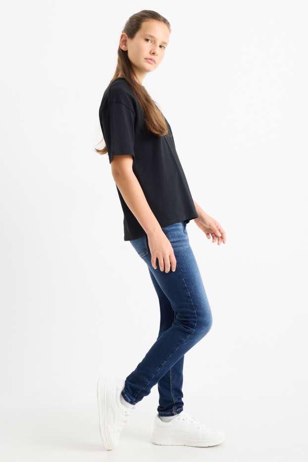 Copii - Fete - Skinny jeans - jeans termoizolanți - denim-albastru închis