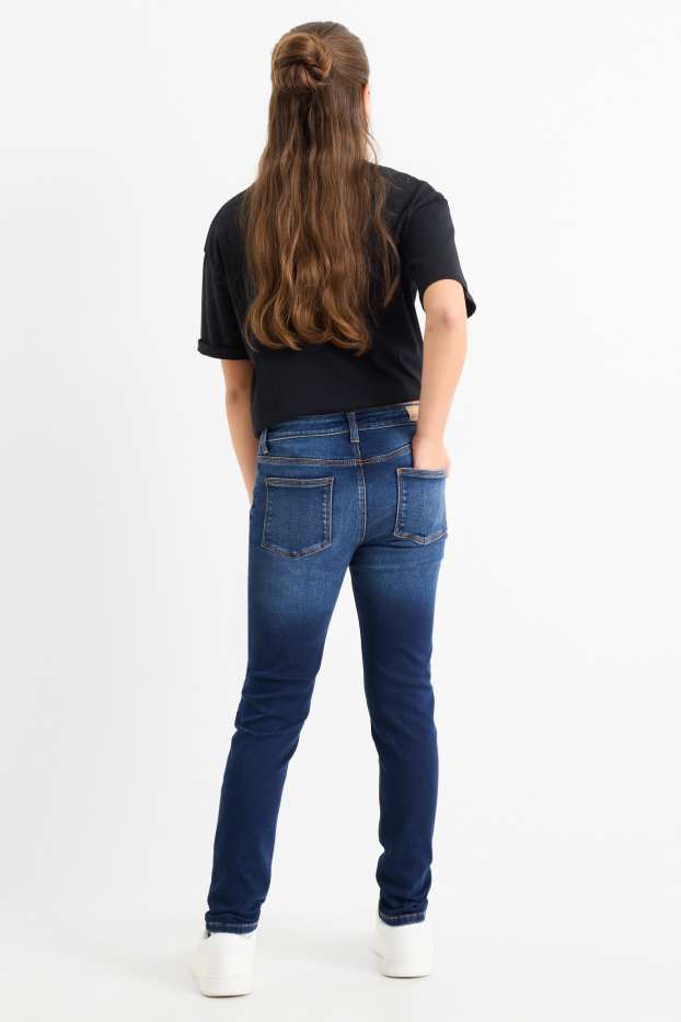 Copii - Fete - Skinny jeans - jeans termoizolanți - denim-albastru închis