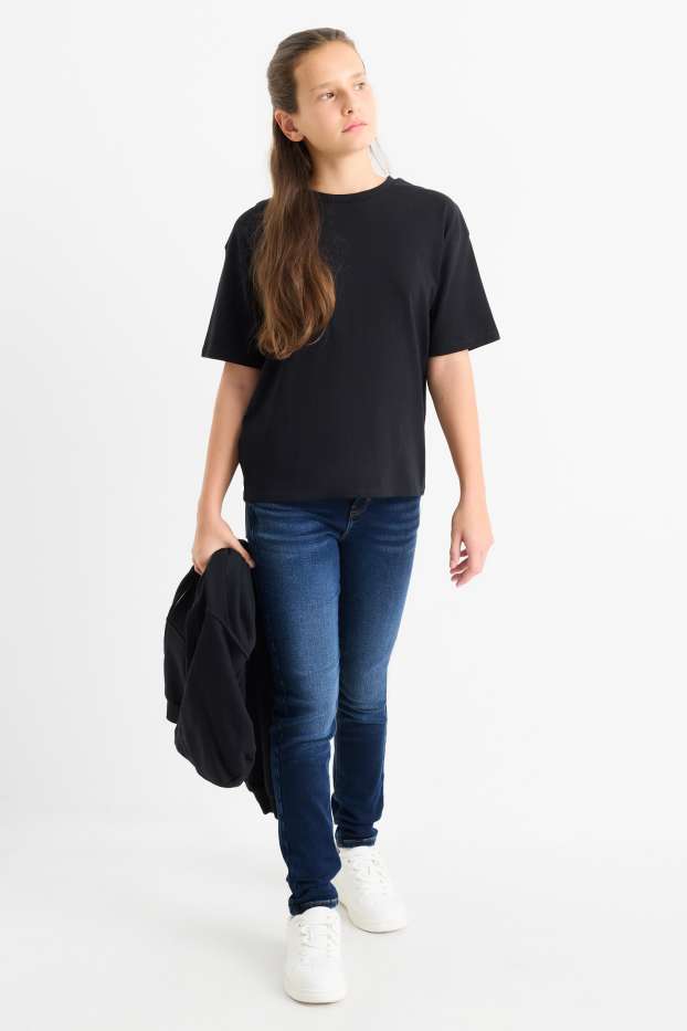 Copii - Fete - Skinny jeans - jeans termoizolanți - denim-albastru închis
