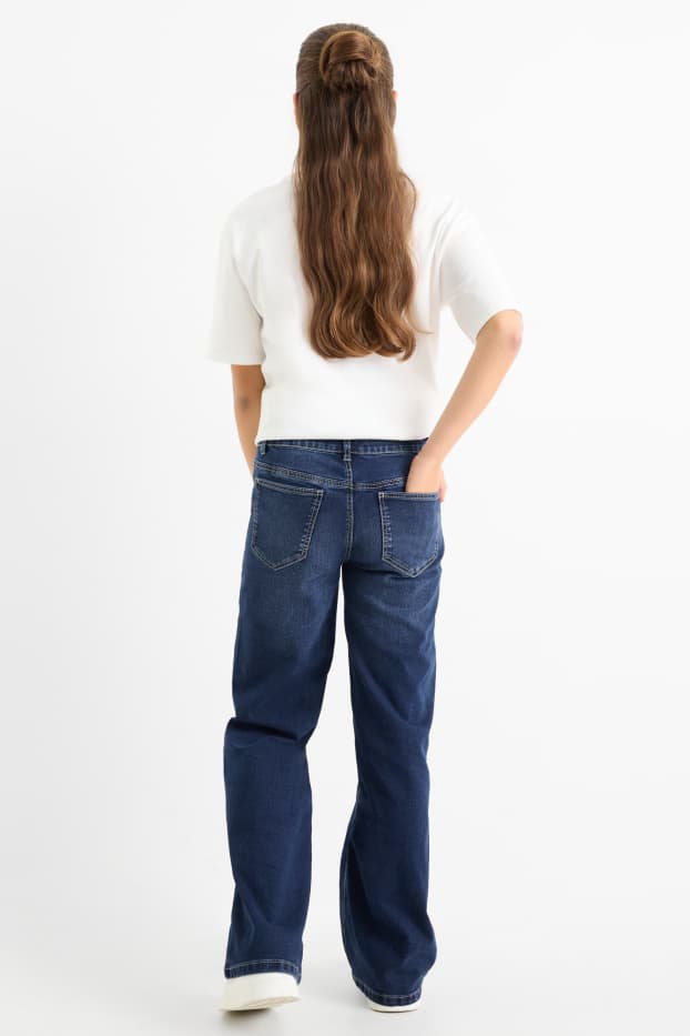 Copii - Fete - Wide leg jeans - denim-albastru închis