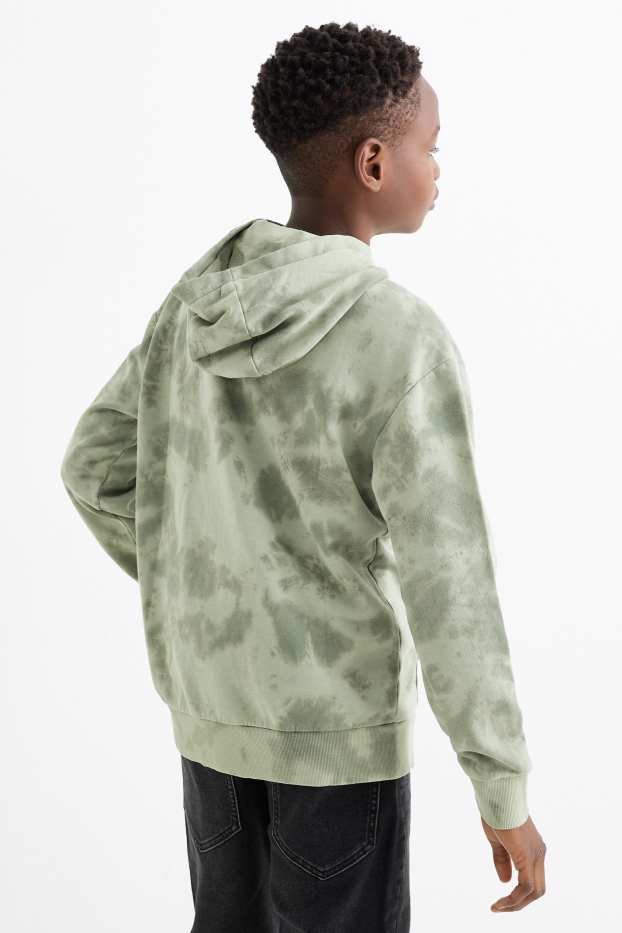 Kinder Jungen - Hoodie - gemustert - hellgrün