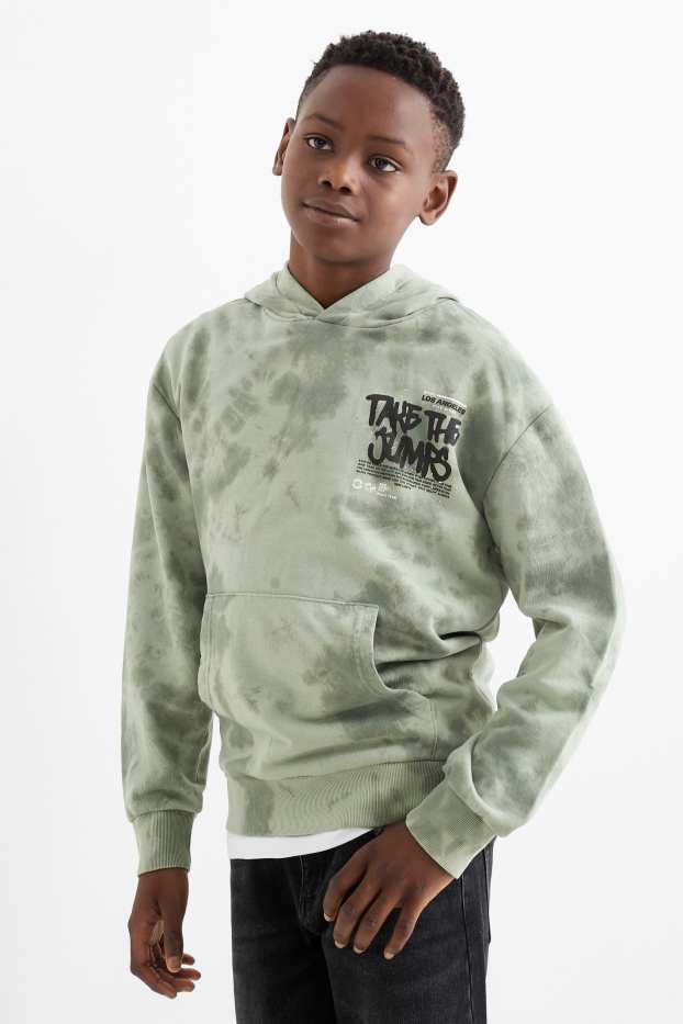 Kinder Jungen - Hoodie - gemustert - hellgrün