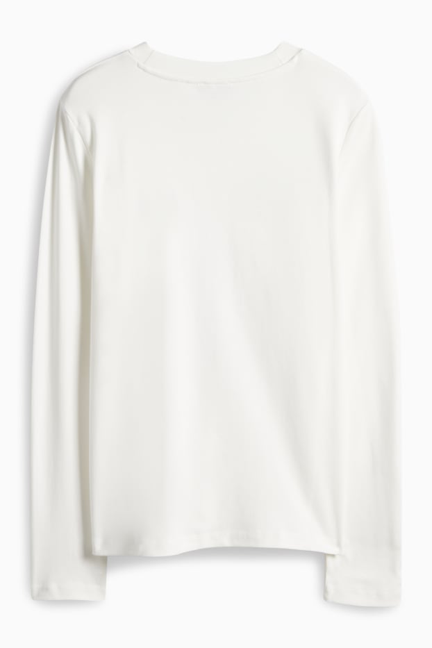 Femei - Tricou cu mânecă lungă - regular fit - alb
