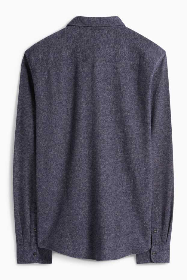 Bărbați - Cămașă din flanel - regular fit - guler Kent - albastru închis