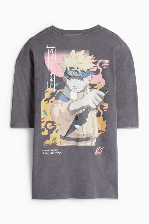 Bărbați - Tricou - supradimensionat - Naruto - gri închis
