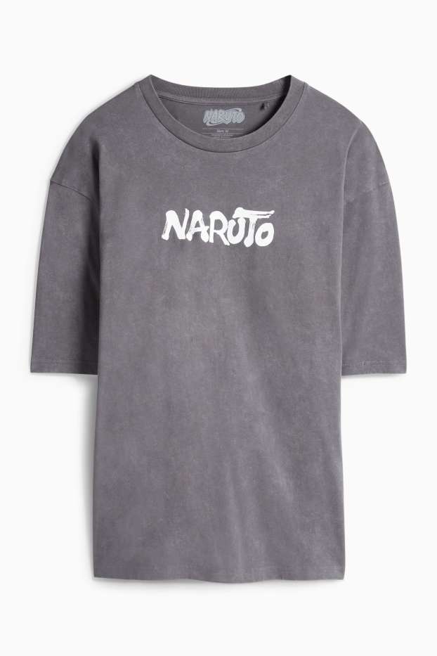 Bărbați - Tricou - supradimensionat - Naruto - gri închis
