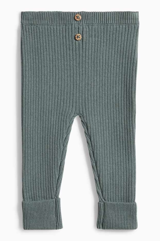Unisex - Colanți tricotați bebeluși - reiată - verde