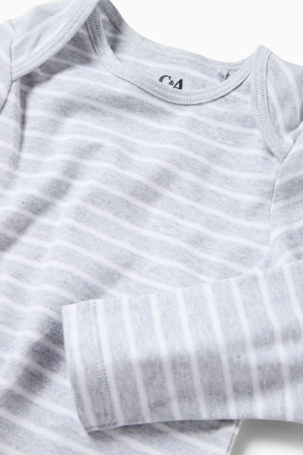 Unisex - Body bebeluși - cu dungi - gri deschis