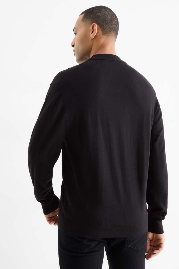 Herren - Feinstrickpullover - schwarz