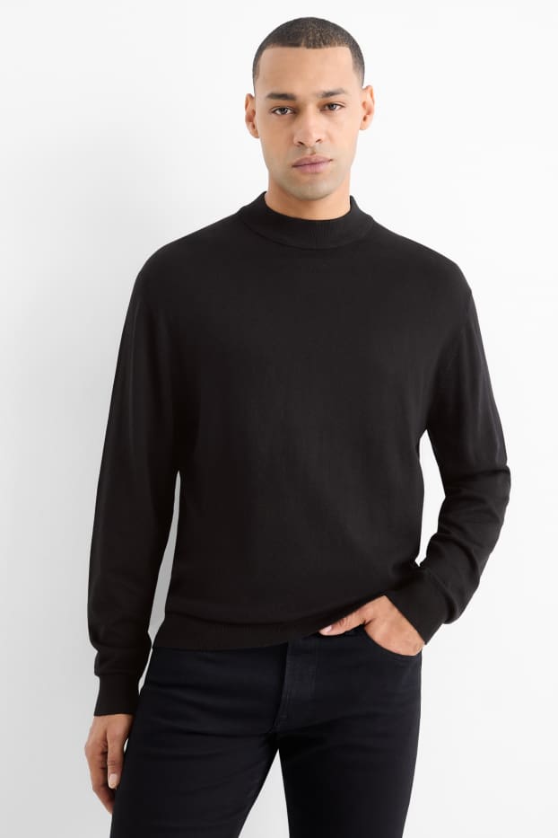 Herren - Feinstrickpullover - schwarz