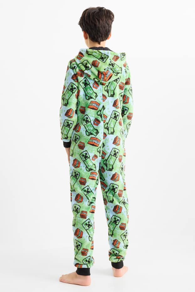 Copii - Băieți - Minecraft - salopetă de fleece - verde deschis