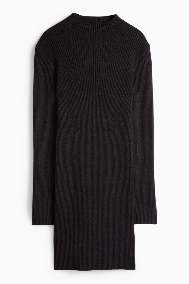 Femei - Rochie bodycon - reiată - negru