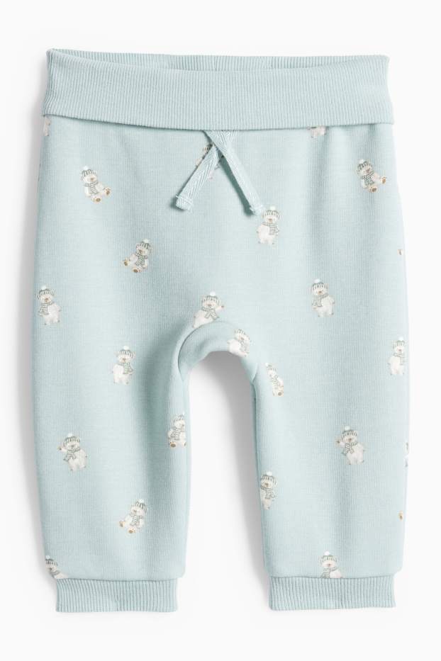 Unisex - Urs polar - pantaloni de trening bebeluși - căptușiți cu pluș - turcoaz deschis