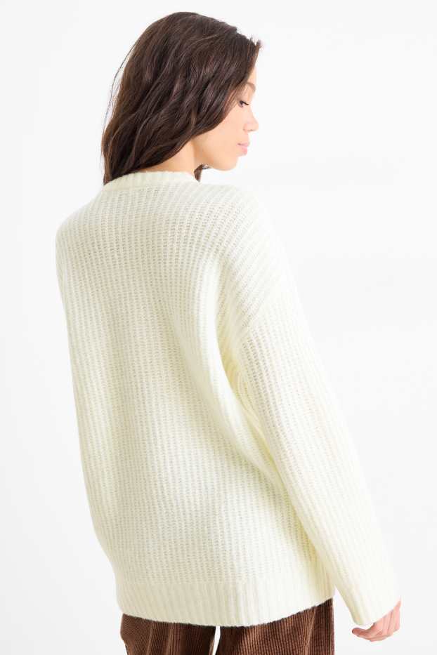 Women - Jumper - ribbed - cremewhite