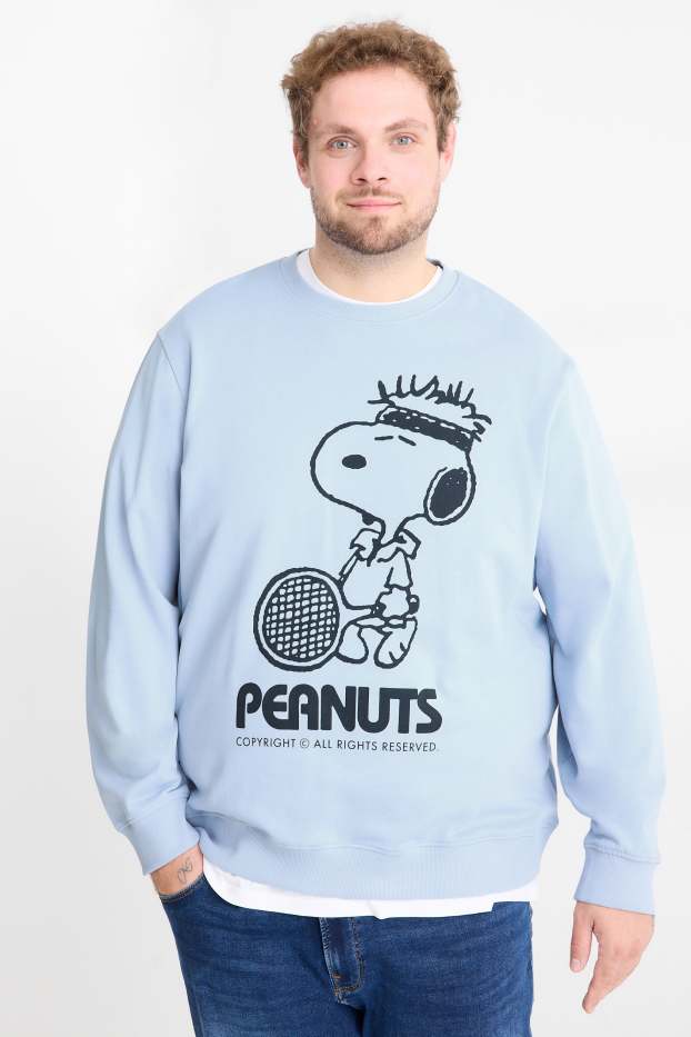 Bărbați - Bluză de molton - Peanuts - albastru deschis
