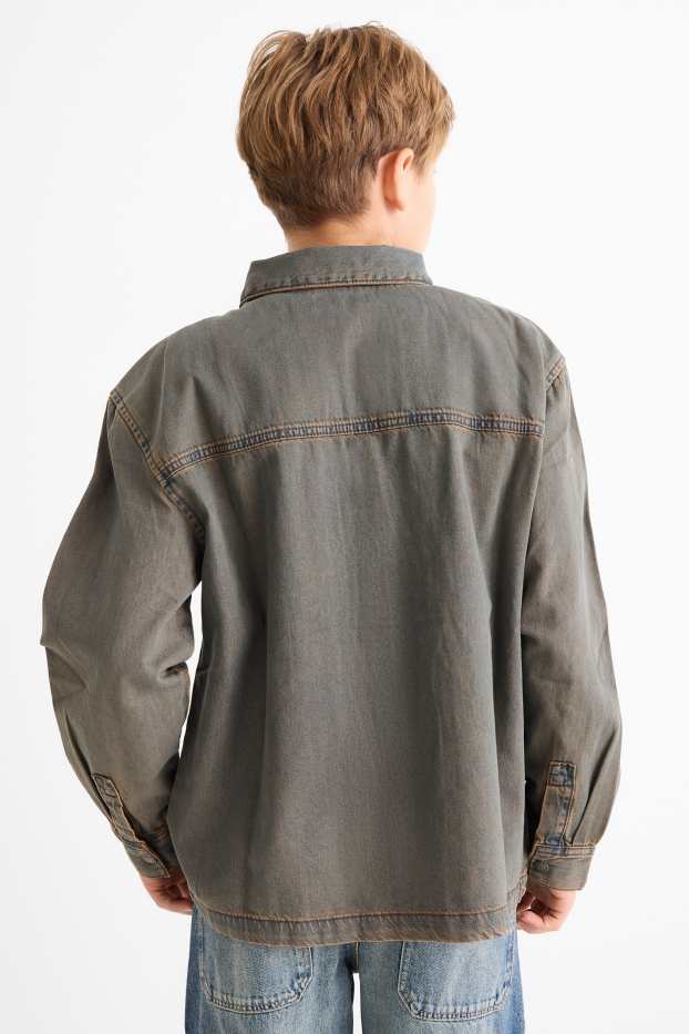 Copii - Băieți - Cămașă din denim - denim-gri